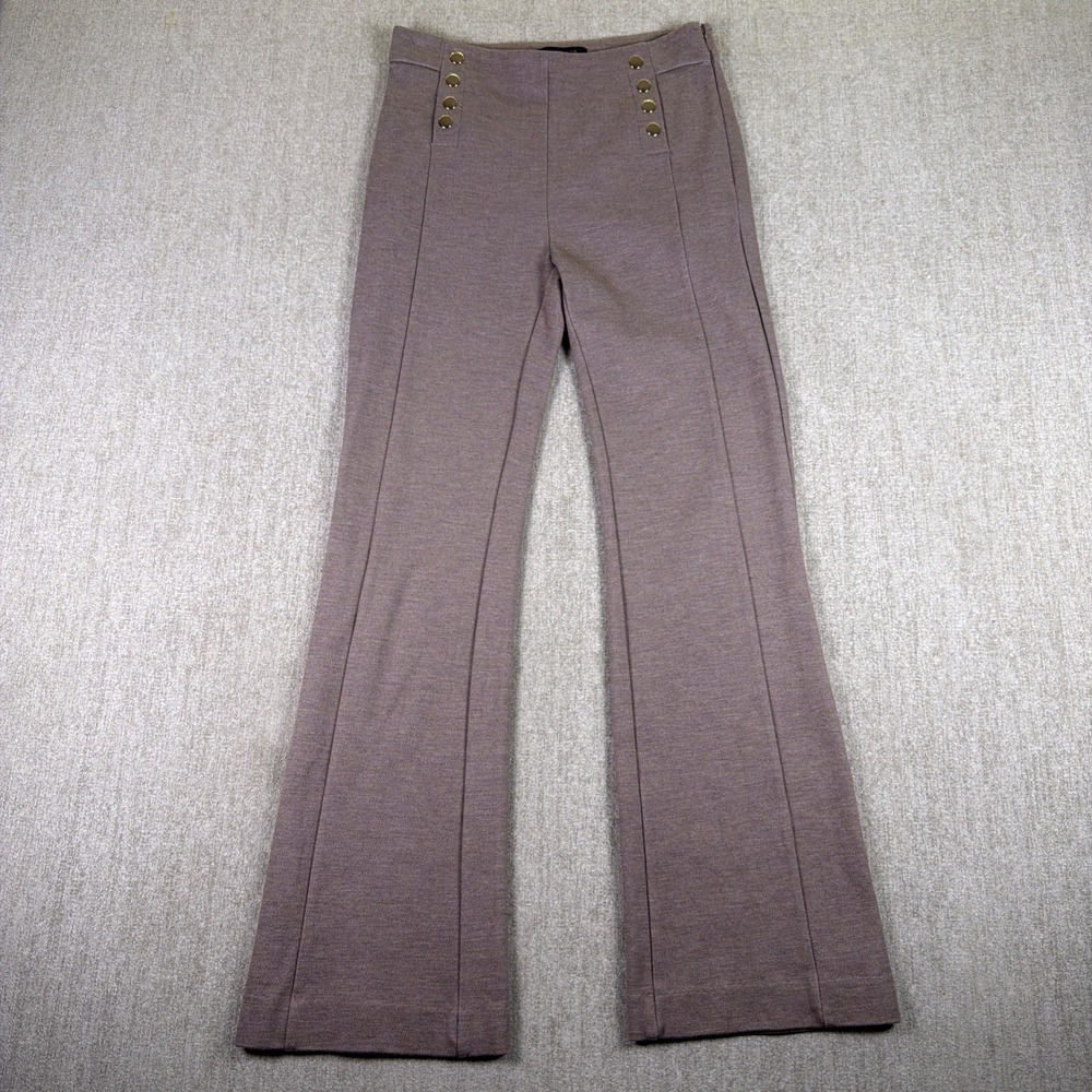 Ann Taylor‎ Women Size 2 Petite Fit Trousers Mauve Flare Bottom Leg Stretchy